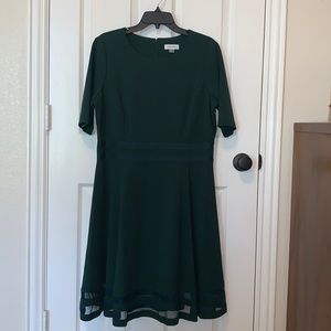 Calvin Klein short sleeve hunter green dress